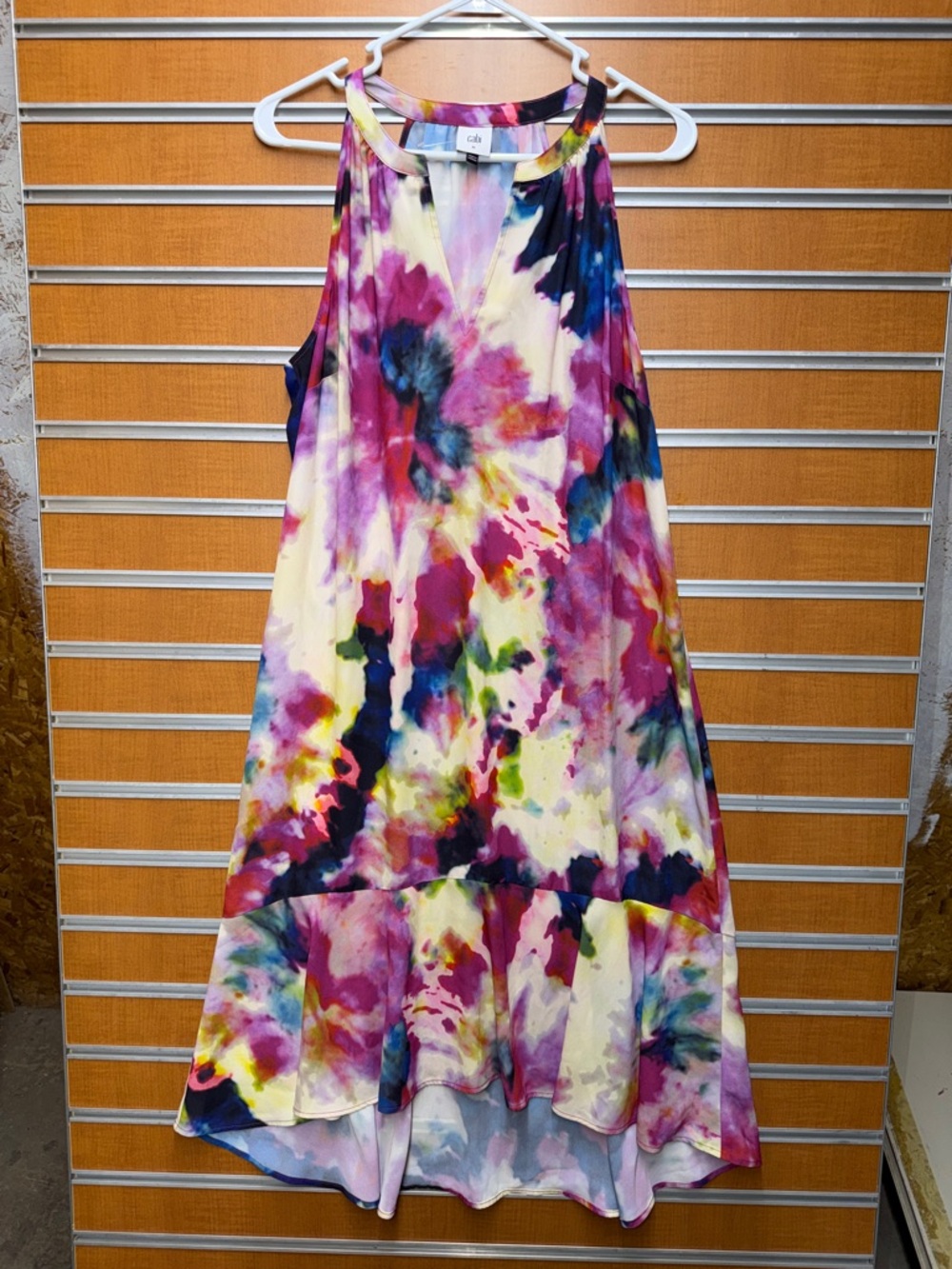 CAbi Multicolor Watercolor Halter-Style Tank